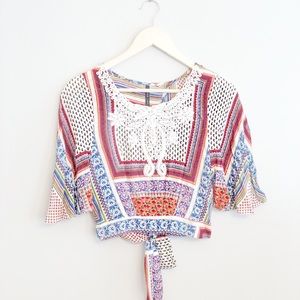 Woven, Crotched Detail, Patched Top